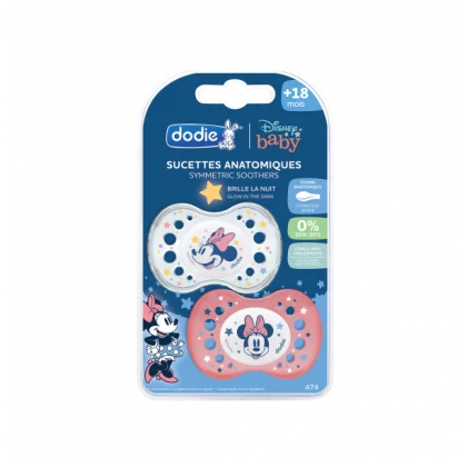 DODIE SUCETTE A74 +18M DUO NUIT DISNEY BABY MINNIE SILICONE