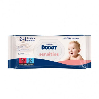 DODOT LINGETTE SENSITIVE POUR BÉBÉ PH NEUTRE 56 UNITÉS