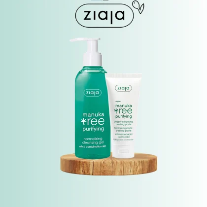 Ziaja Pack peau grasse Manuka Tree Gel Nettoyer Purifiant 200ml + Manuka Tree Creme De Jour 50ml